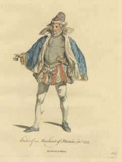 Merchant of Meissen in Fur-Lined Blue Cloak, Costume of 1577, Jefferys 1757