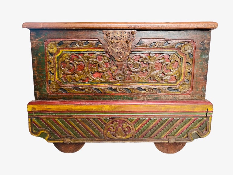 Painted Indonesian Madura Chest - 19th Century Painted Indonesian Madura Chest - 19th Century