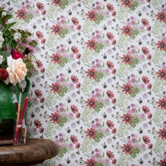 Mercia Bees in Cream Botanical Wallpaper