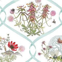 Mercia Ribbons Cream/Duck Egg Wallpaper