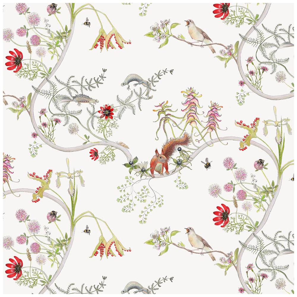 Mercia Vines in Cream Botanical Tropical Wallpaper For Sale