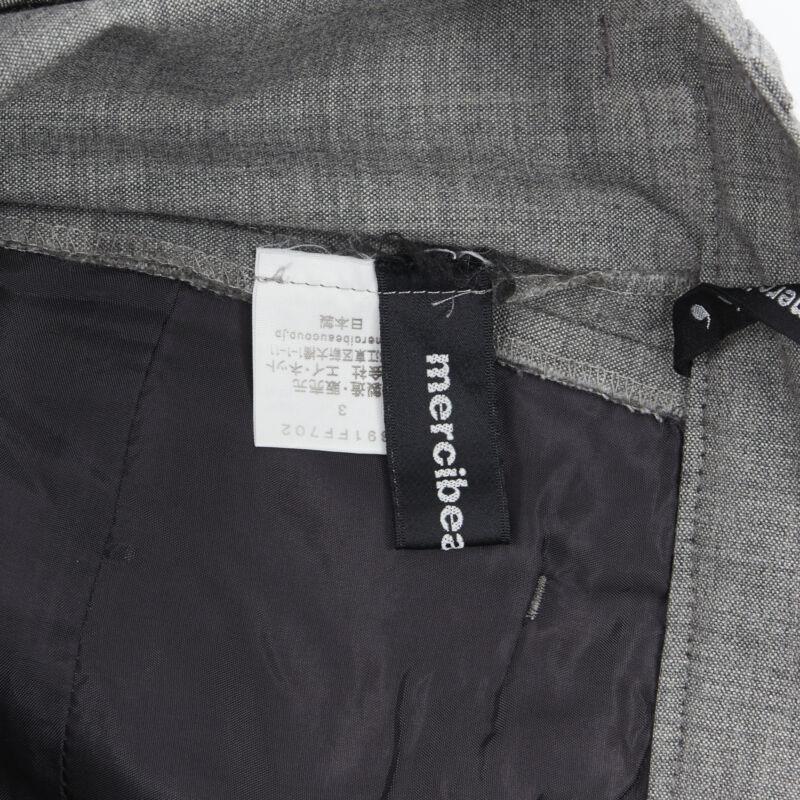 MERCIBEAUCOUP grey wool reversed back to front dropped crotch trousers JP3 L For Sale 5