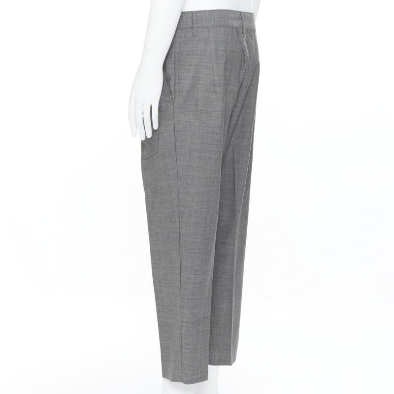 MERCIBEAUCOUP grey wool reversed back to front dropped crotch trousers JP3 L For Sale 1
