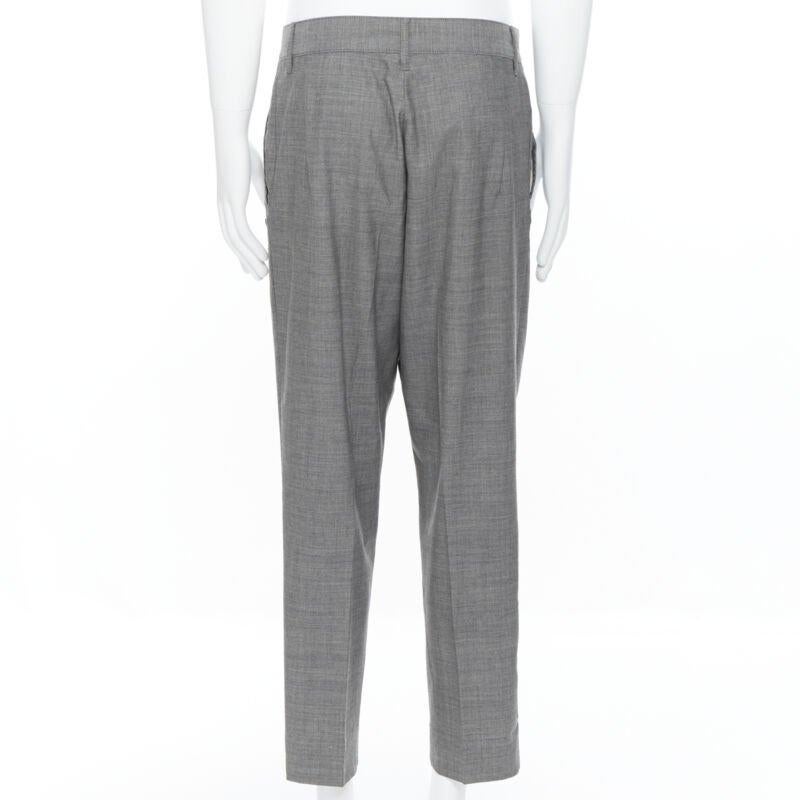 MERCIBEAUCOUP grey wool reversed back to front dropped crotch trousers JP3 L For Sale 2