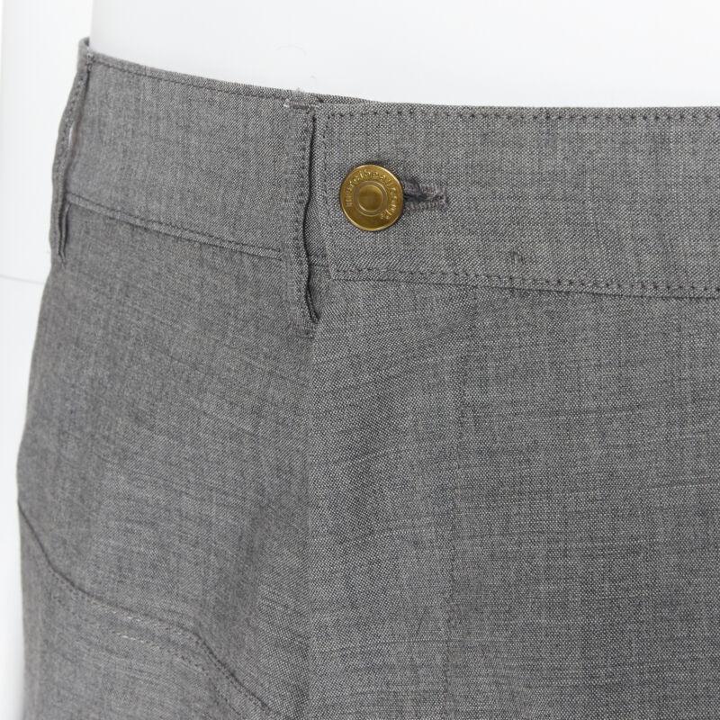 MERCIBEAUCOUP grey wool reversed back to front dropped crotch trousers JP3 L For Sale 3