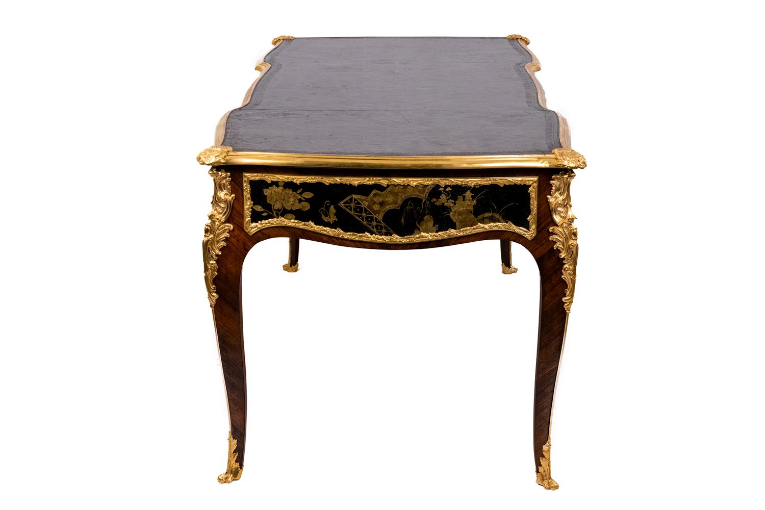 Mercier Frères Décoration, Flat Desk of Louis XV Style, circa 1900 In Good Condition In Saint-Ouen, FR
