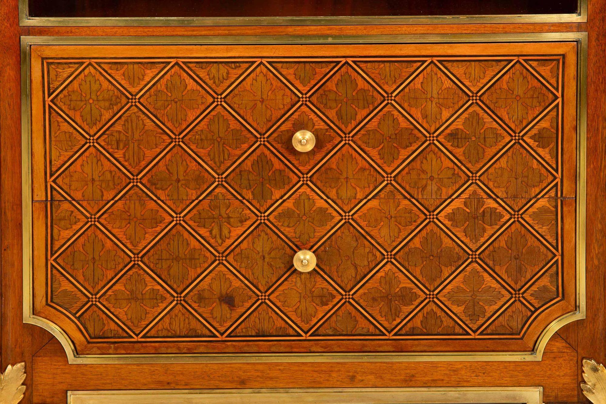 Mercier Frères French Bronze Mahogany Bedside Cabinet Chest For Sale 6