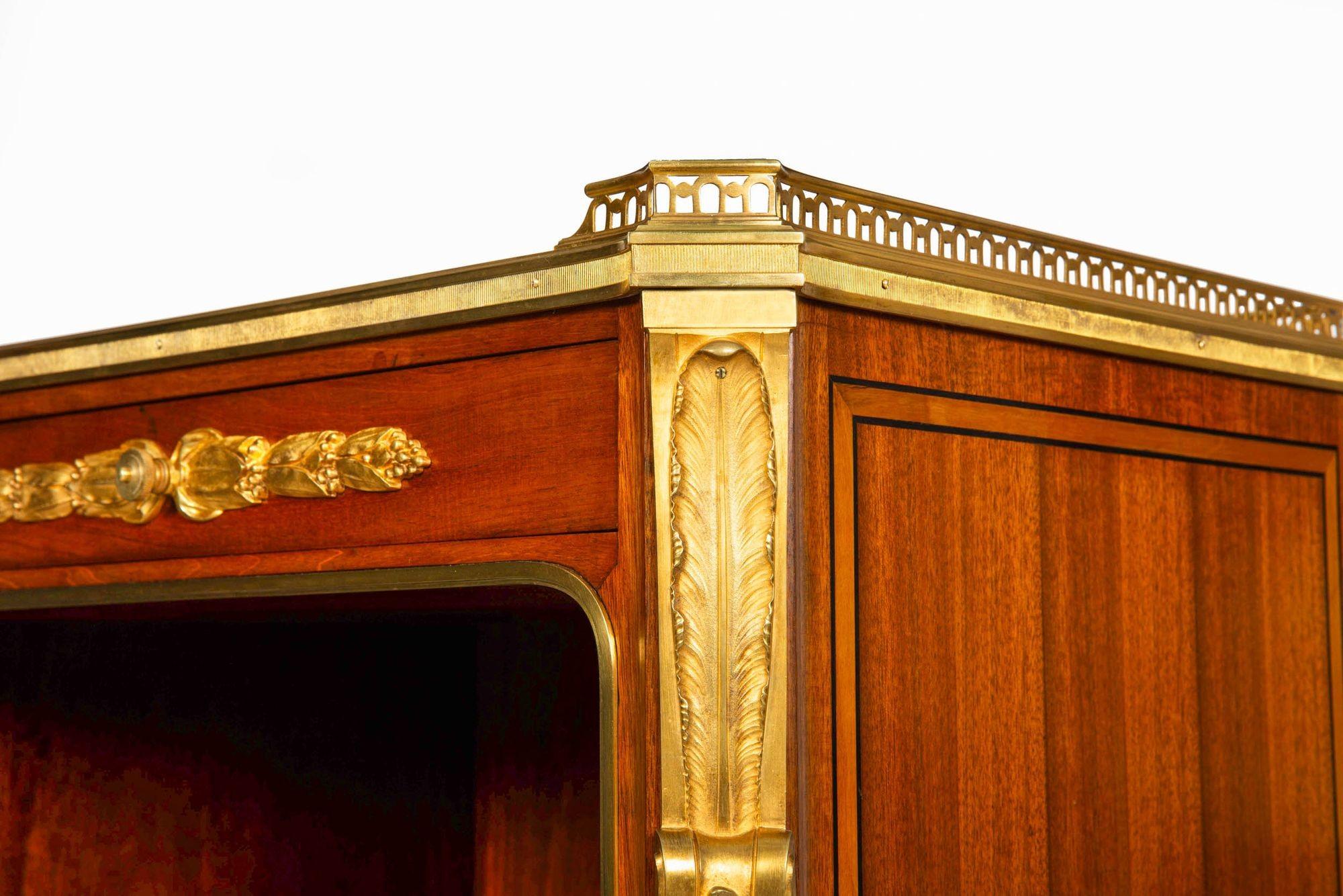 Mercier Frères French Bronze Mahogany Bedside Cabinet Chest For Sale 12