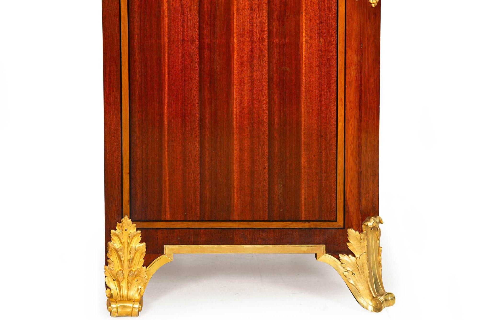 Mercier Frères French Bronze Mahogany Bedside Cabinet Chest For Sale 1