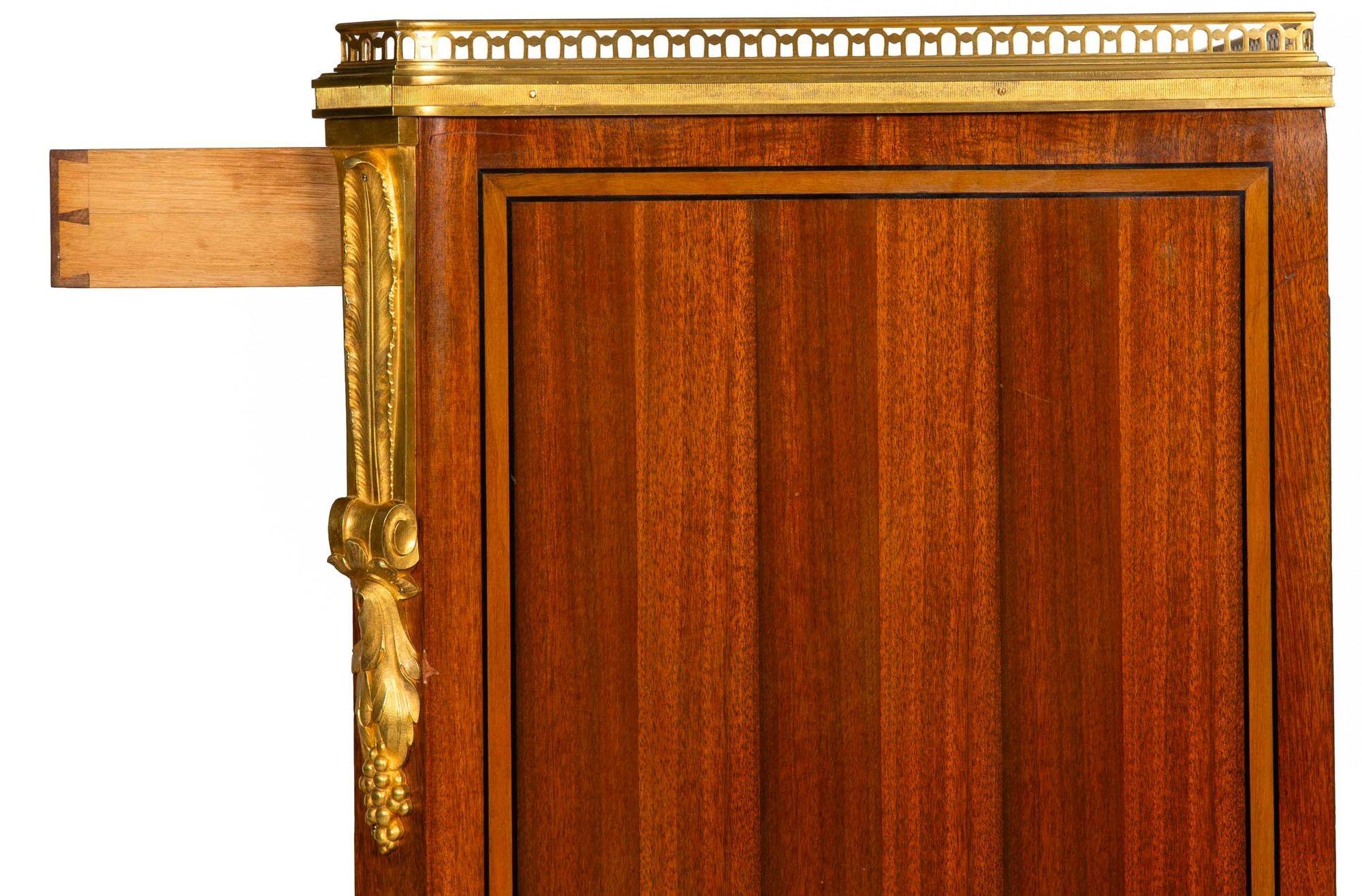 Mercier Frères French Bronze Mahogany Bedside Cabinet Chest For Sale 2