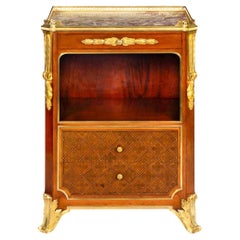 Vintage Mercier Frères French Bronze Mahogany Bedside Cabinet Chest
