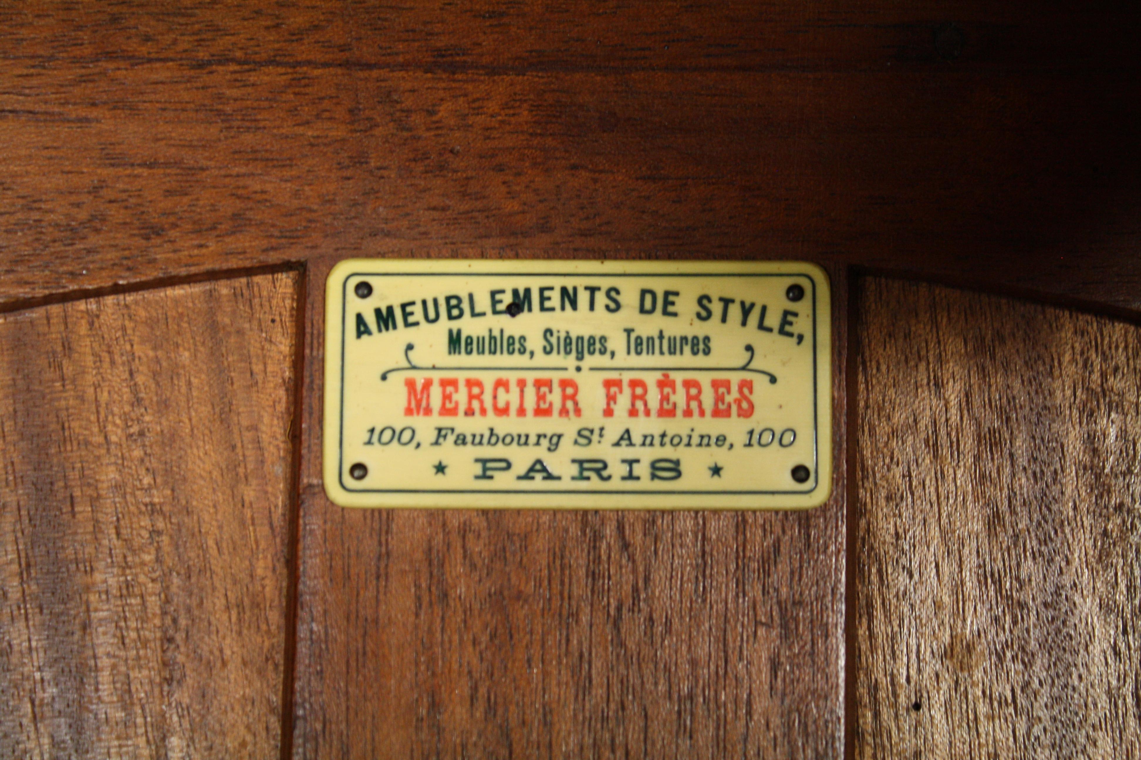 Carved Mercier Frères Louis XV Walnut Desk with Top Hutch, circa 1895