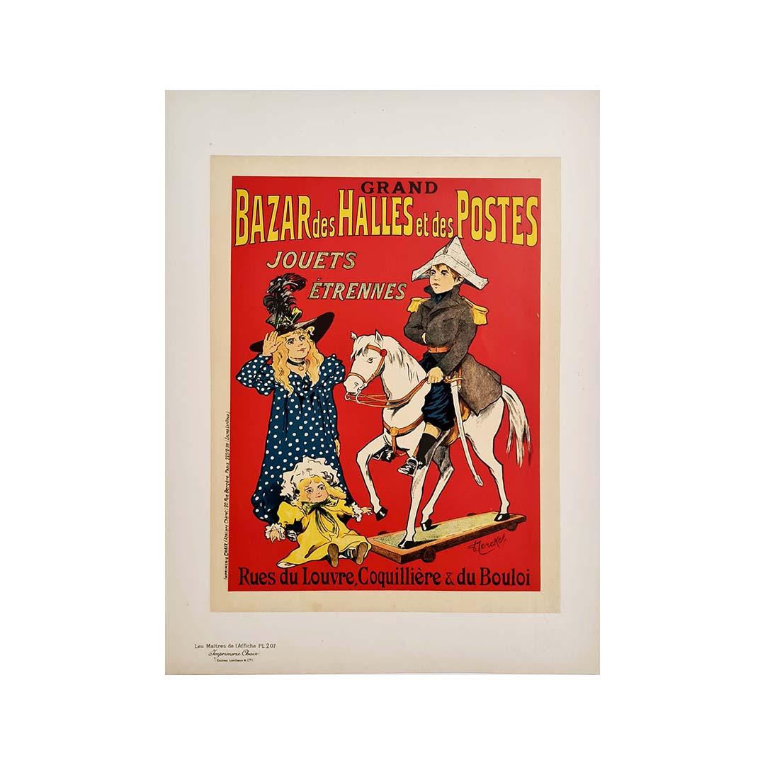Original Maîtres de l'Affiche pl.207 poster Grand Bazar des Halles et des Postes - Art Nouveau Print by Merckel