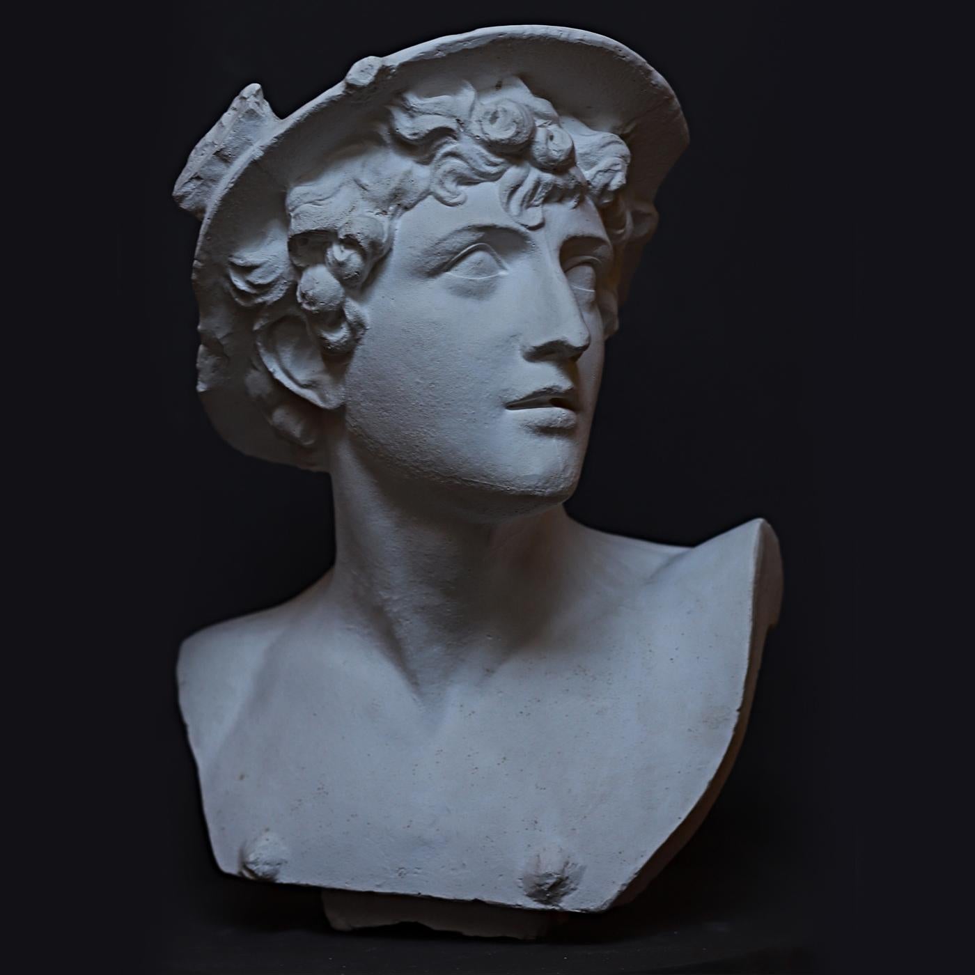 An extraordinary, renowned oeuvre of the Mannerist period, this stupendous bust depicts Mercury, or Hermes, the son of Zeus and nymph Maia who served as the messenger of gods in Greek mythology. Hermes was also the God of travel and travelers, of