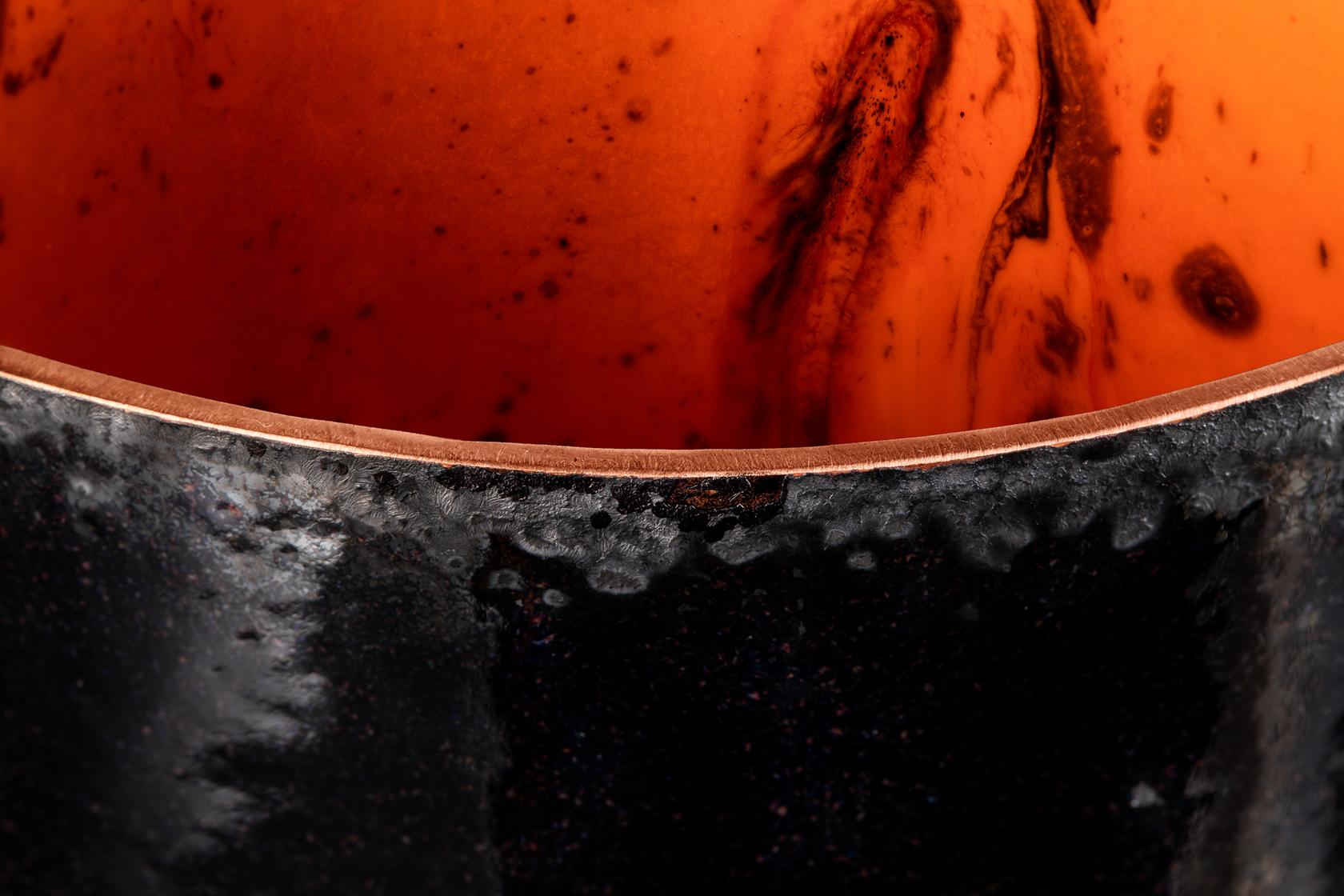 Rame Mercurio, Vaso in rame con interno smaltato ed esterno smaltato in vendita