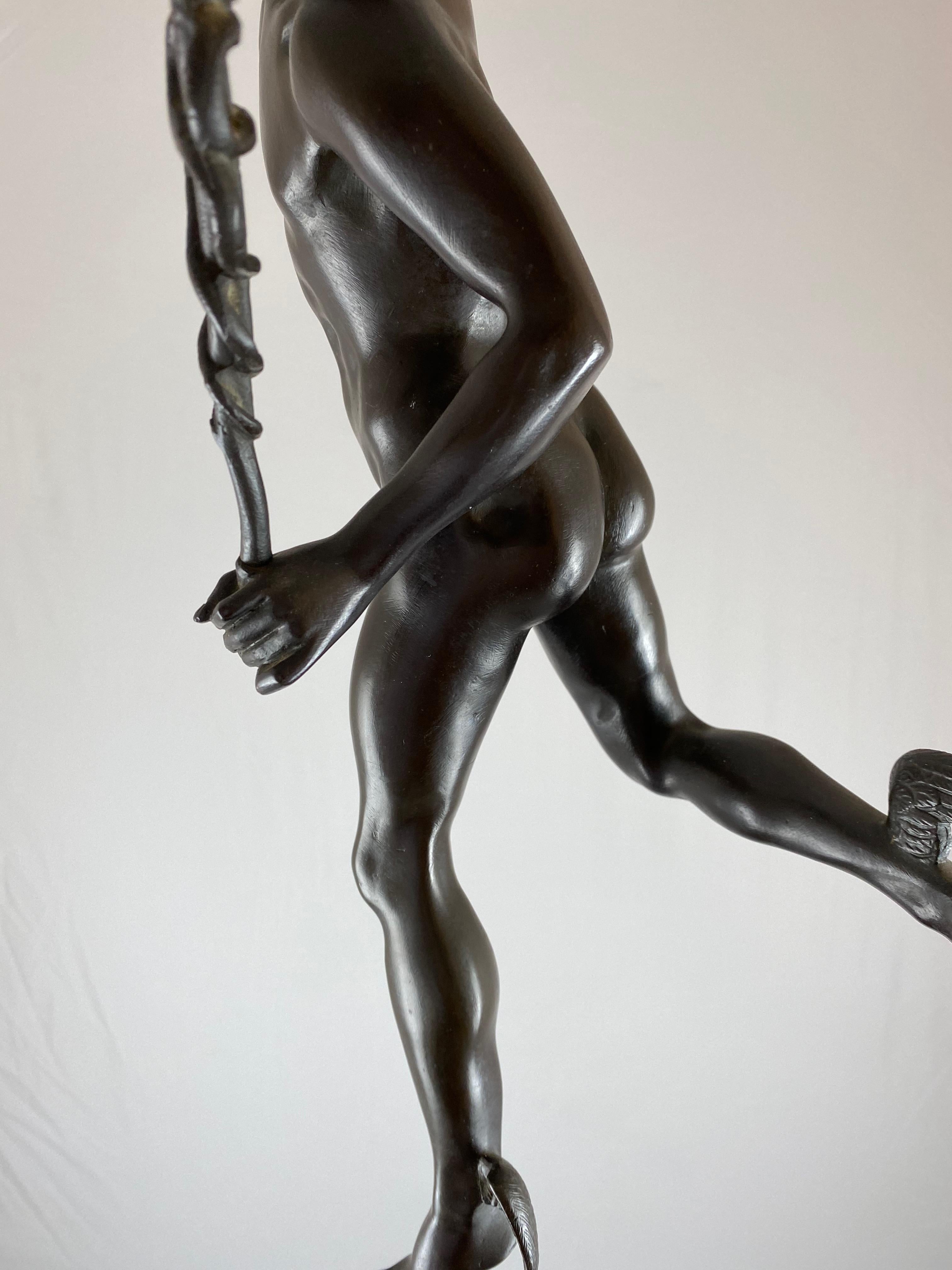 Bronze Mercurius Flying, Grand Tour Sculpture, 18th Century