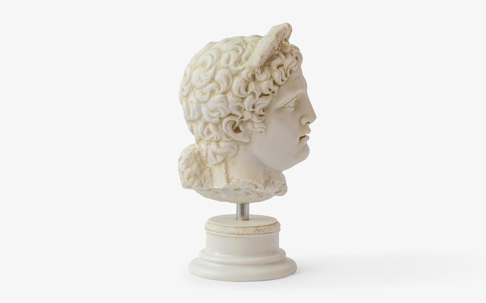 Moulage Statue de buste Mercurius Hermès réalisée avec de la poudre de marbre comprimée, Musée d'Istanbul en vente