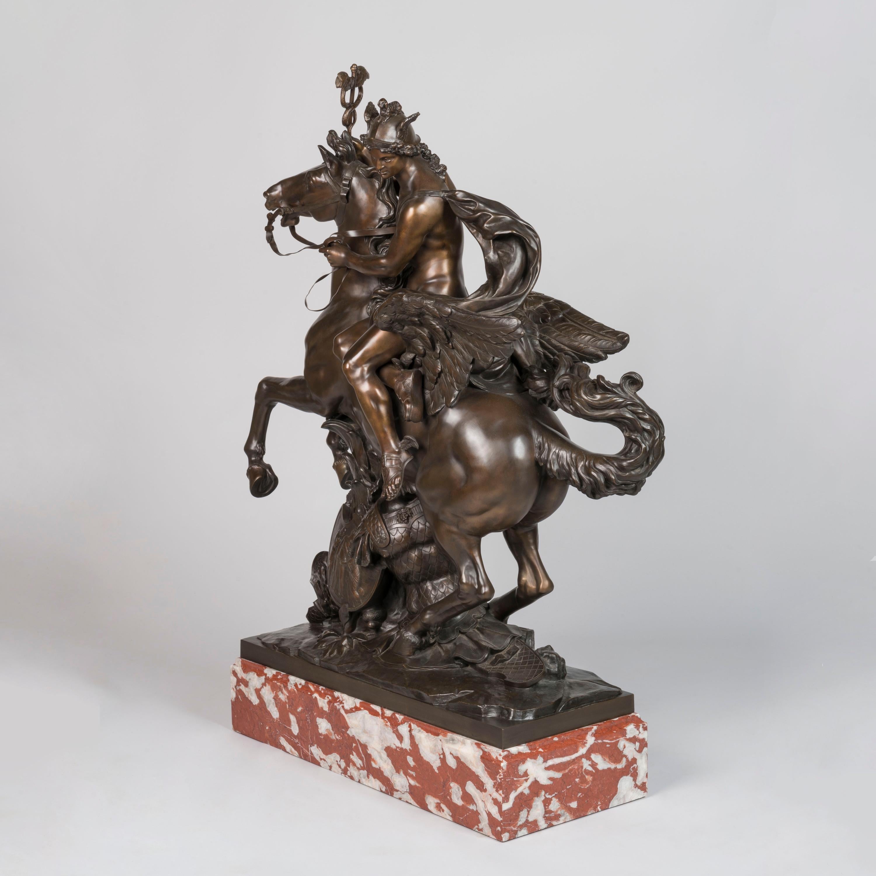 Mercurio e Fama su Pegaso, bronzi patinati di Eugène Cornu, CIRCA 1880 in vendita 7