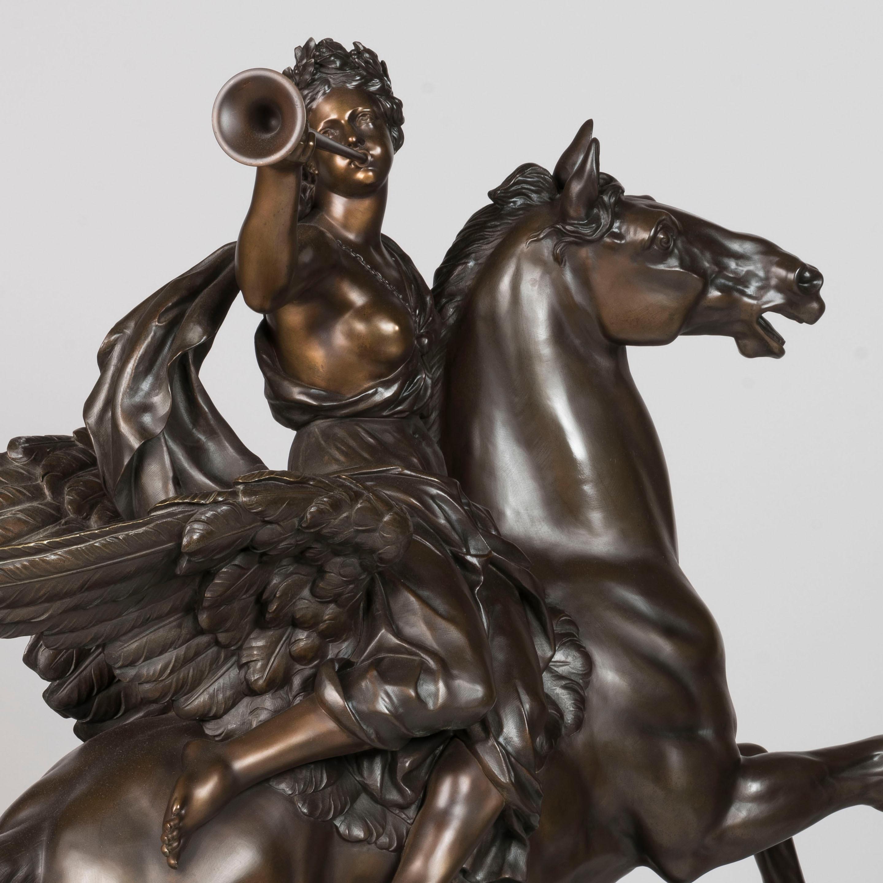 Mercurio e Fama su Pegaso, bronzi patinati di Eugène Cornu, CIRCA 1880 in vendita 1