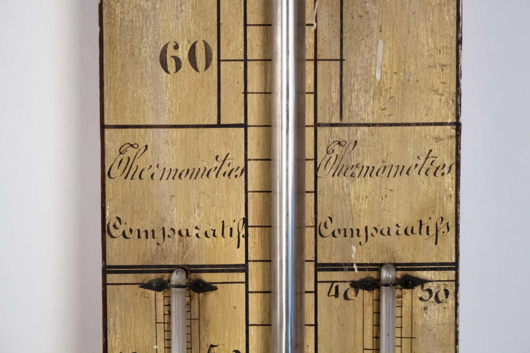 Wood Mercury Barometer from the 19th Century, Napoleon III Period