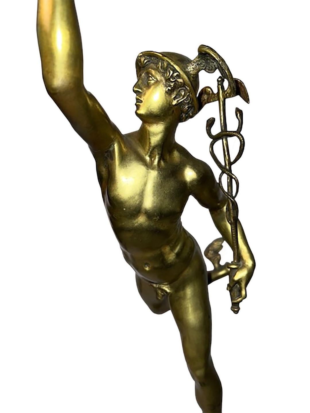 Mercury-Bronze-Dore-Skulptur im Zustand „Gut“ in Dallas, TX