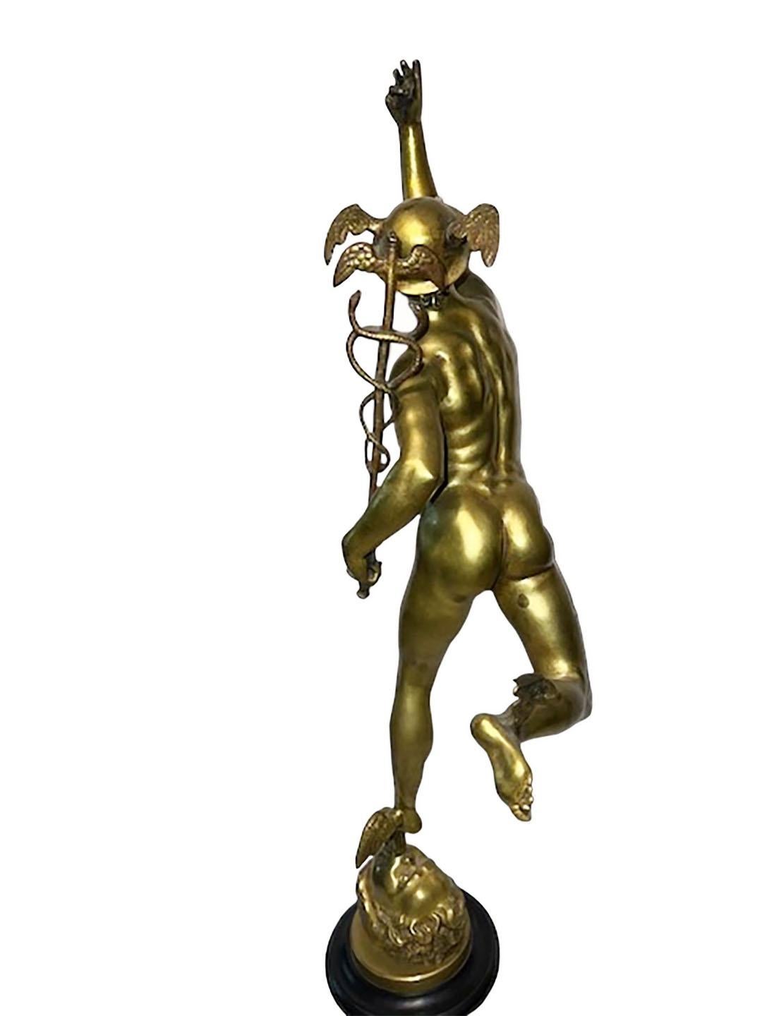 Fin du XIXe siècle Sculpture en bronze doré mercuré