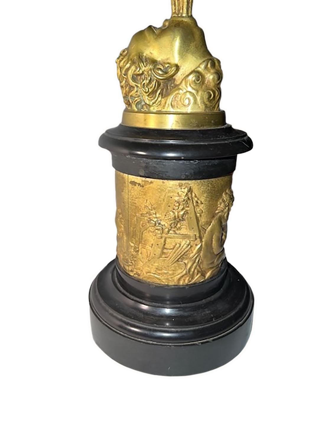 Sculpture en bronze doré mercuré 3
