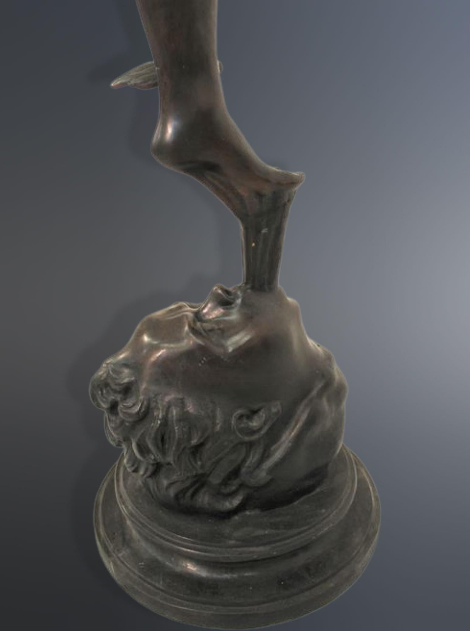 Important sculpture mercury bronze, after Giambologna, Measure: H 189 cm.