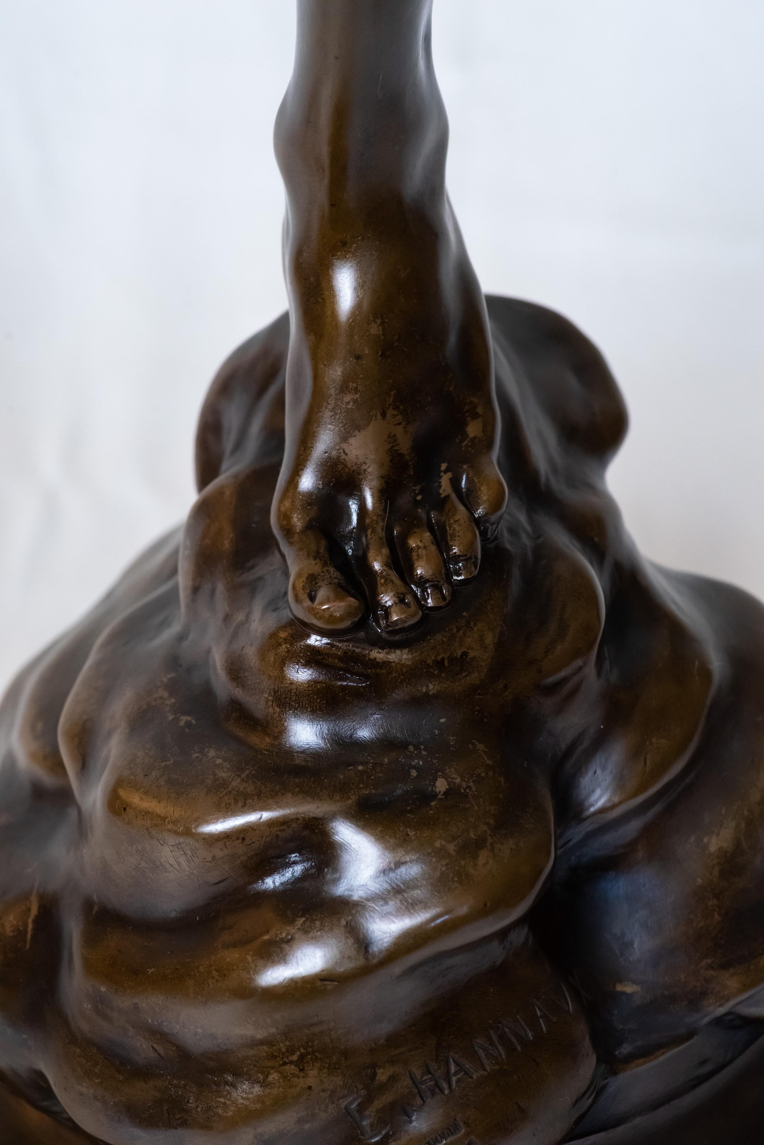Merkur, der Amor trägt Bronze-Skulptur von Hannaux im Angebot 4
