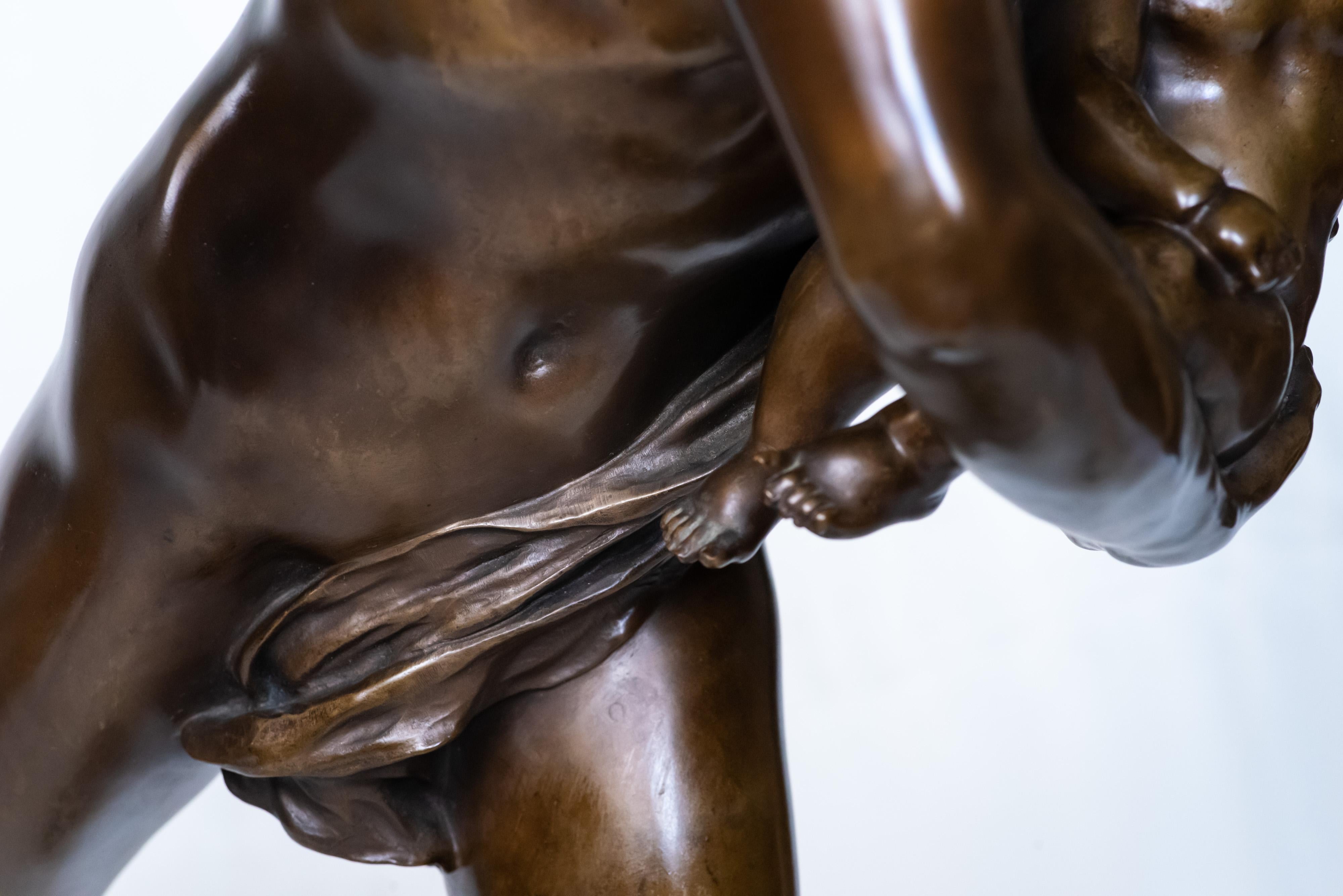 Merkur, der Amor trägt Bronze-Skulptur von Hannaux im Angebot 2