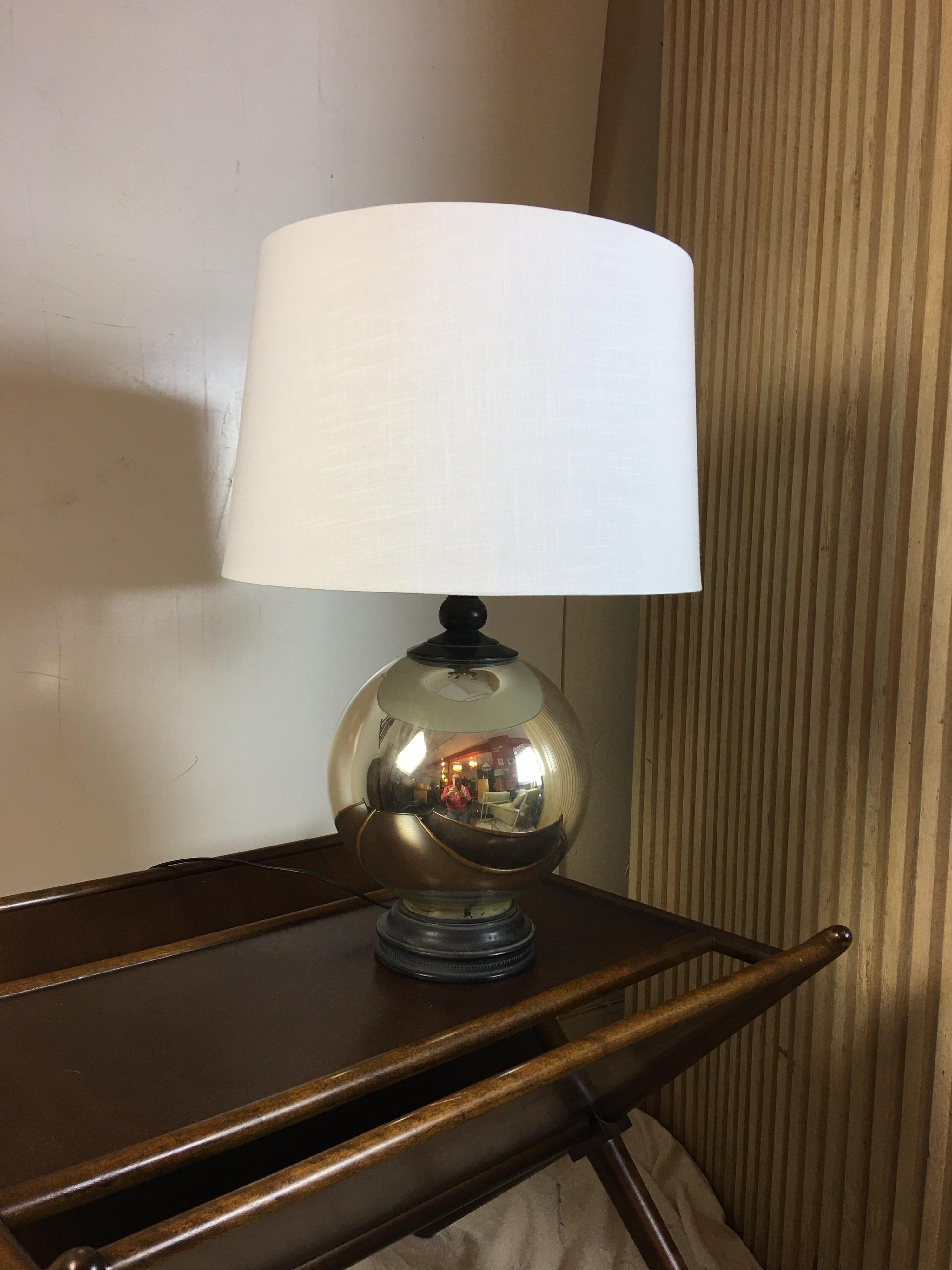 Mid-Century Modern Mercury Glass Ball Table Lamp