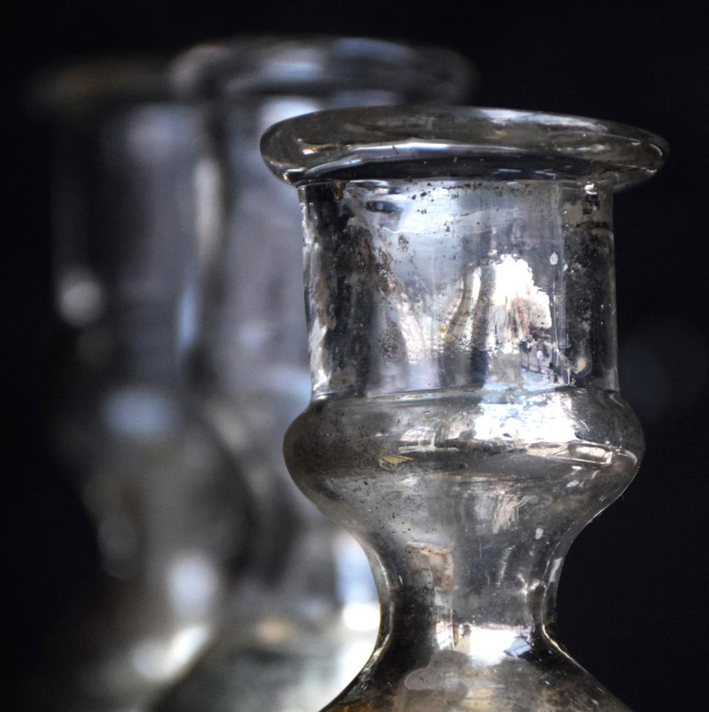 Mercury Glass Candle Sticks, circa 1850 2