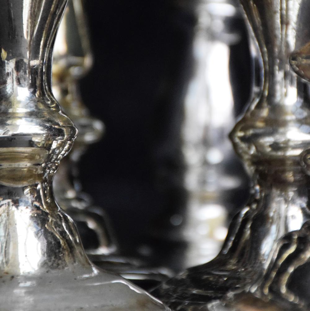 Mercury Glass Candle Sticks, circa 1850 4