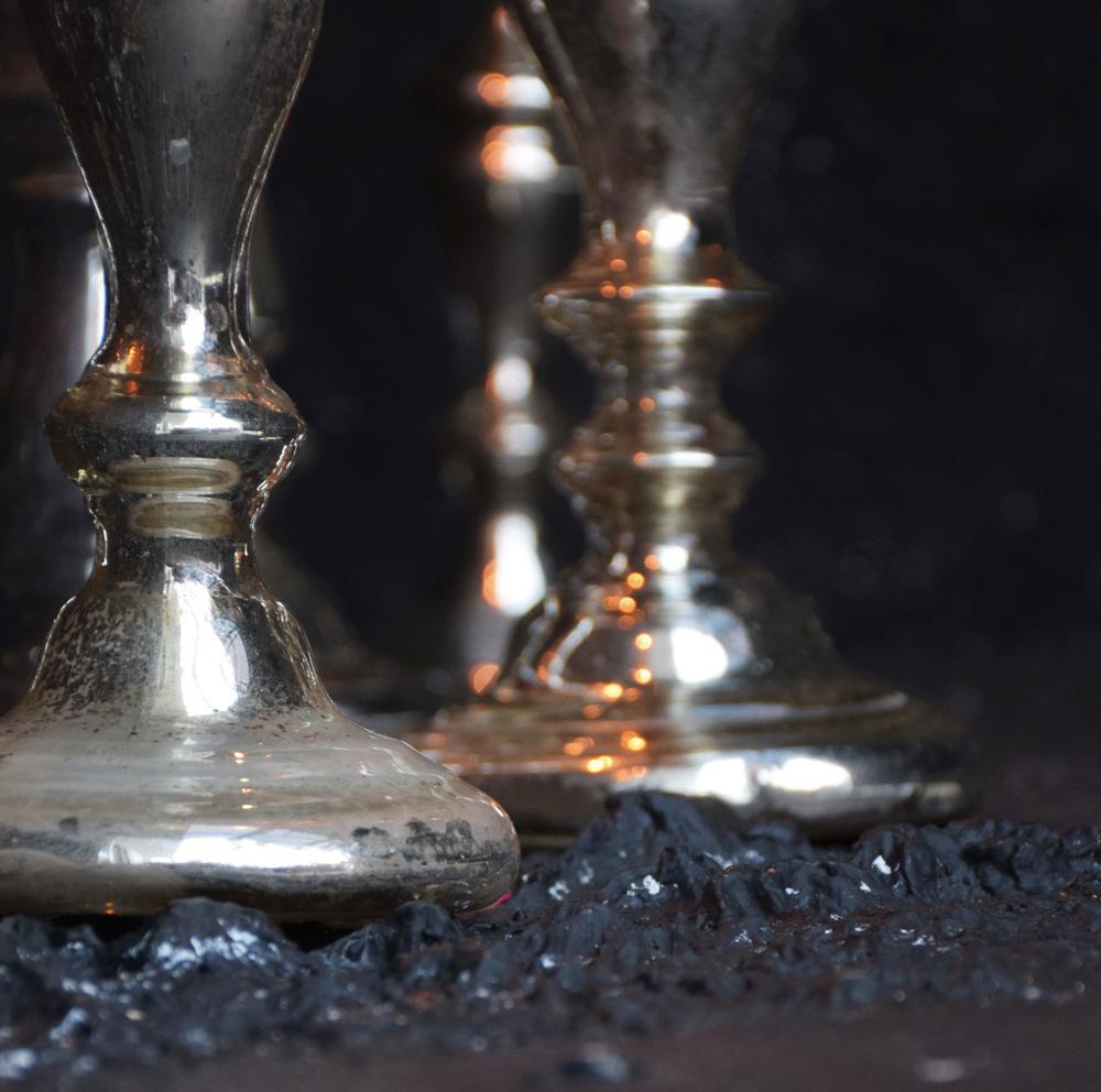 Mercury Glass Candle Sticks, circa 1850 5