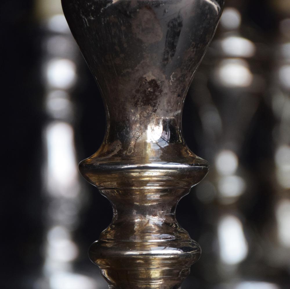 Collection of Mercury filled glass candle stick holders, circa 1850.

This lot is a wonderful set of mid-19th century French mercury filled glass candle stick holders. The collection was obtained from a private house auction in Paris. Untouched