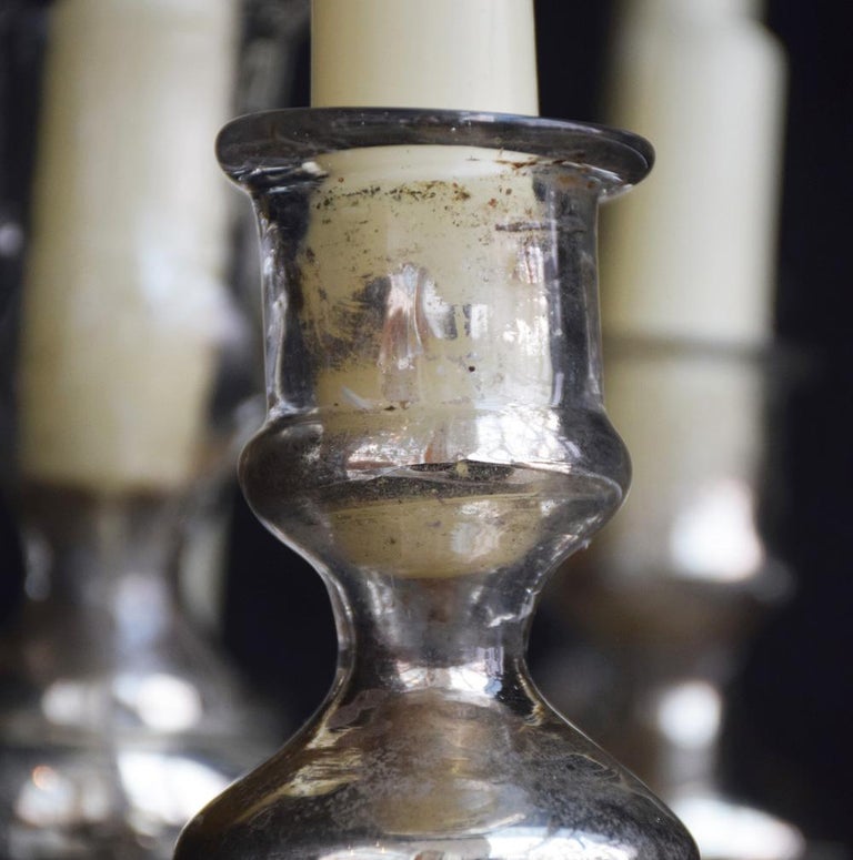 Mercury Glass Candle Sticks, circa 1850 at 1stDibs