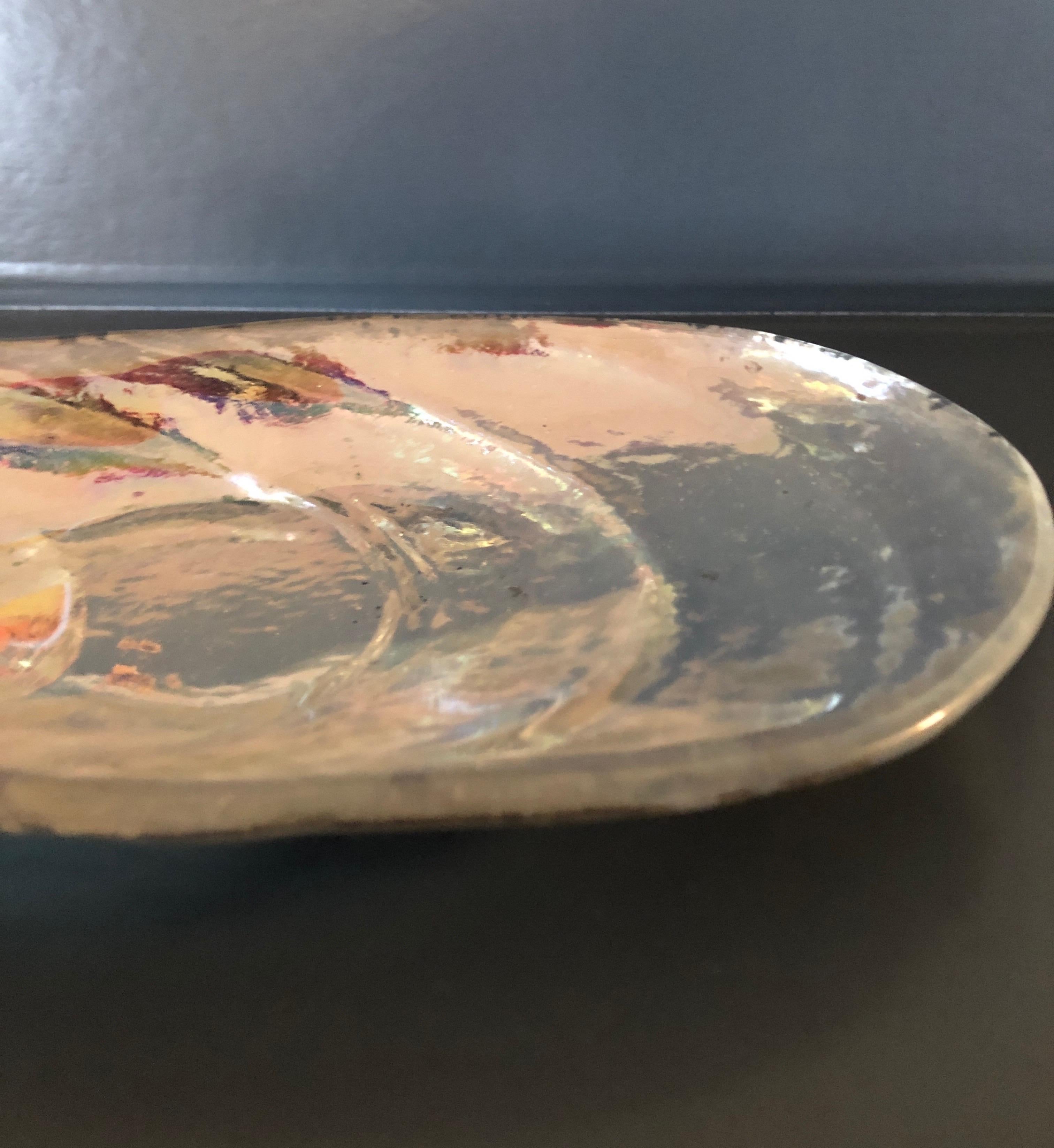 Mercury Glass Clam Shell Shape Decorative Glass Dish In Good Condition In Oakland Park, FL