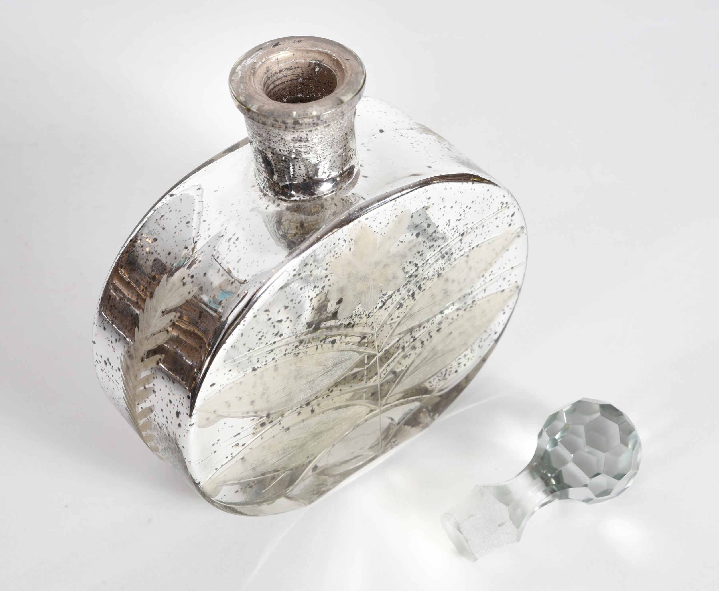 North American Mercury Glass Decorative Bottle Vanity Table Piece