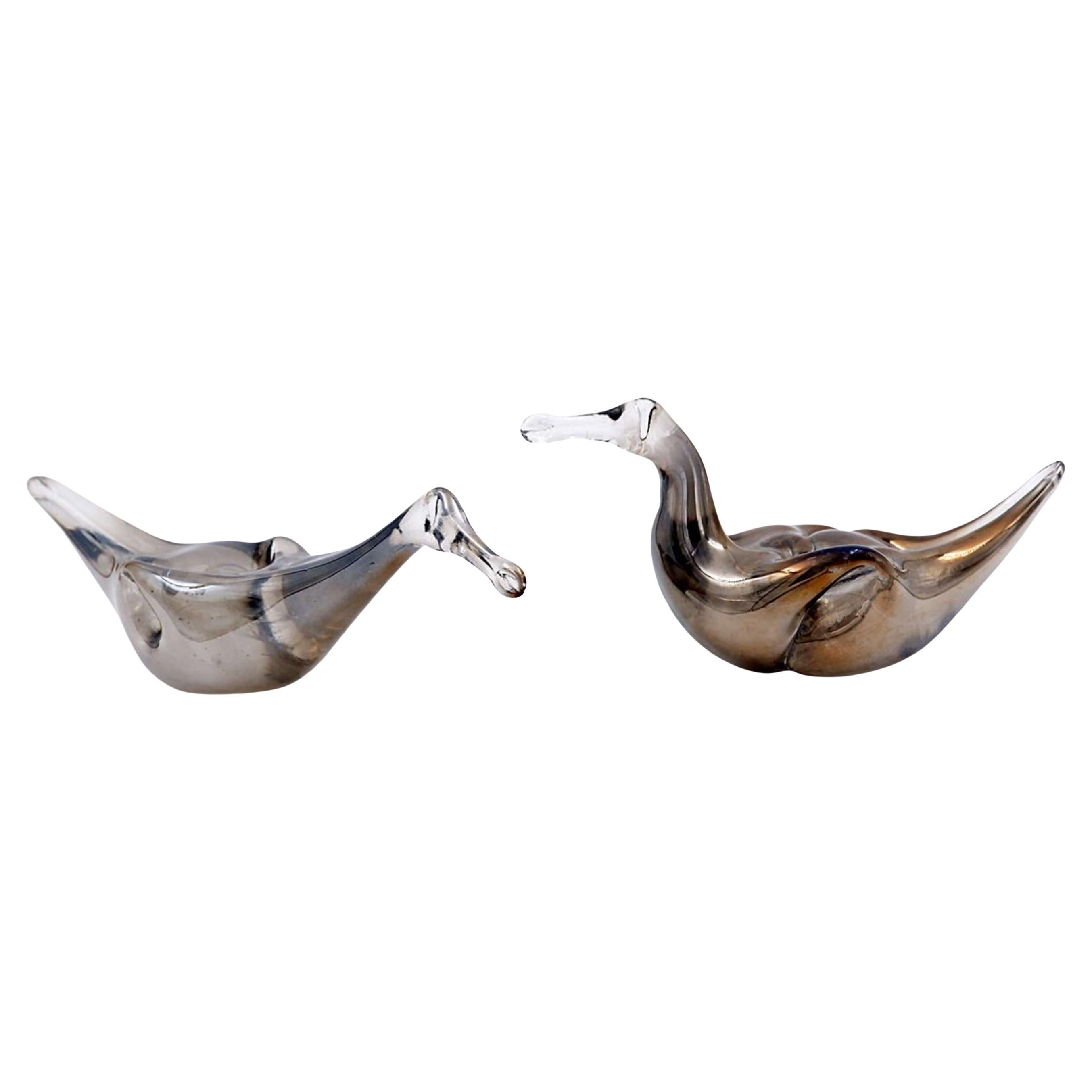 Couple de canards en verre Mercury - années 1950