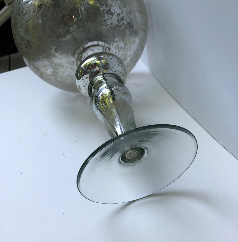 Mercury Glass Footed Bowl For Sale at 1stdibs