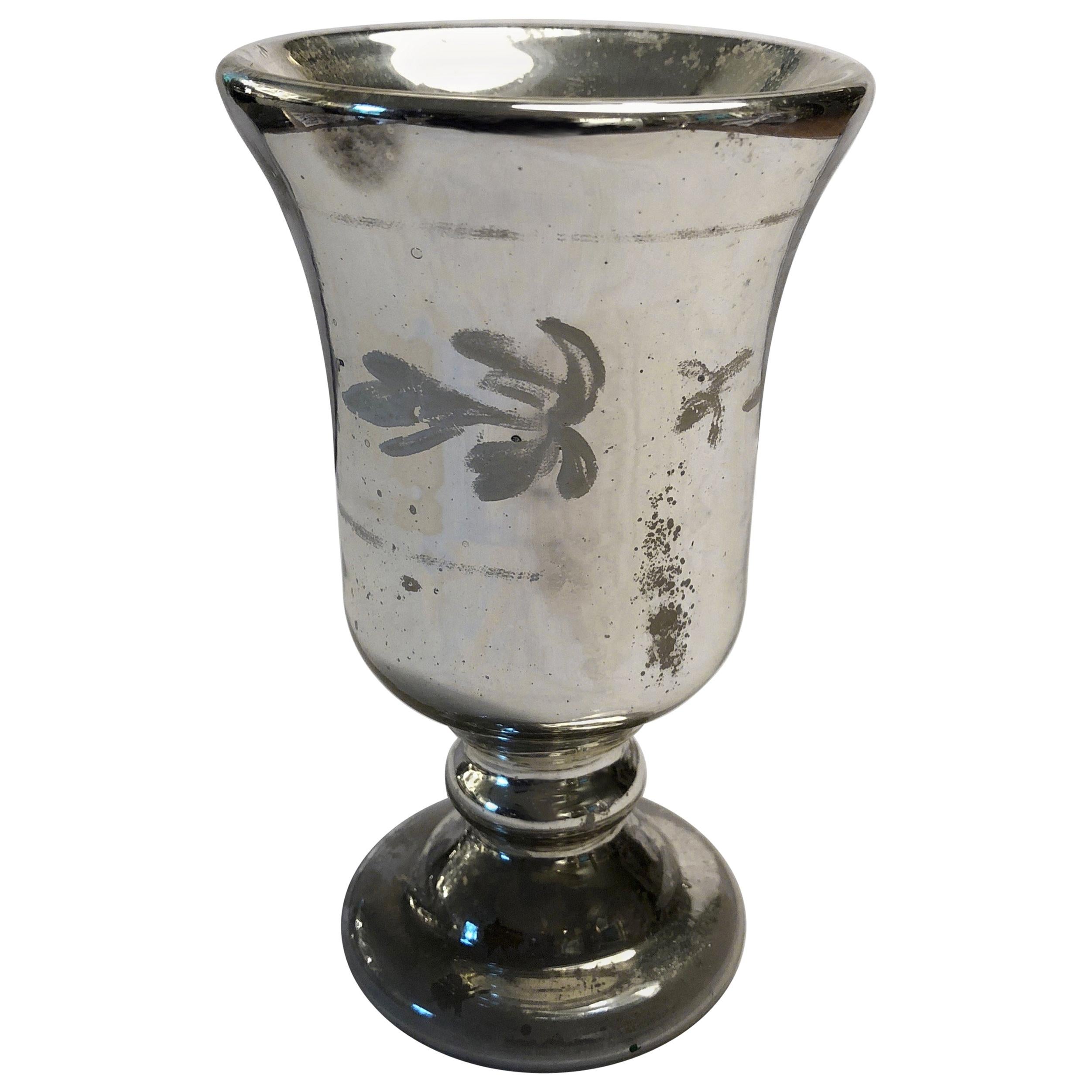 Mercury Glass Footed Cup For Sale