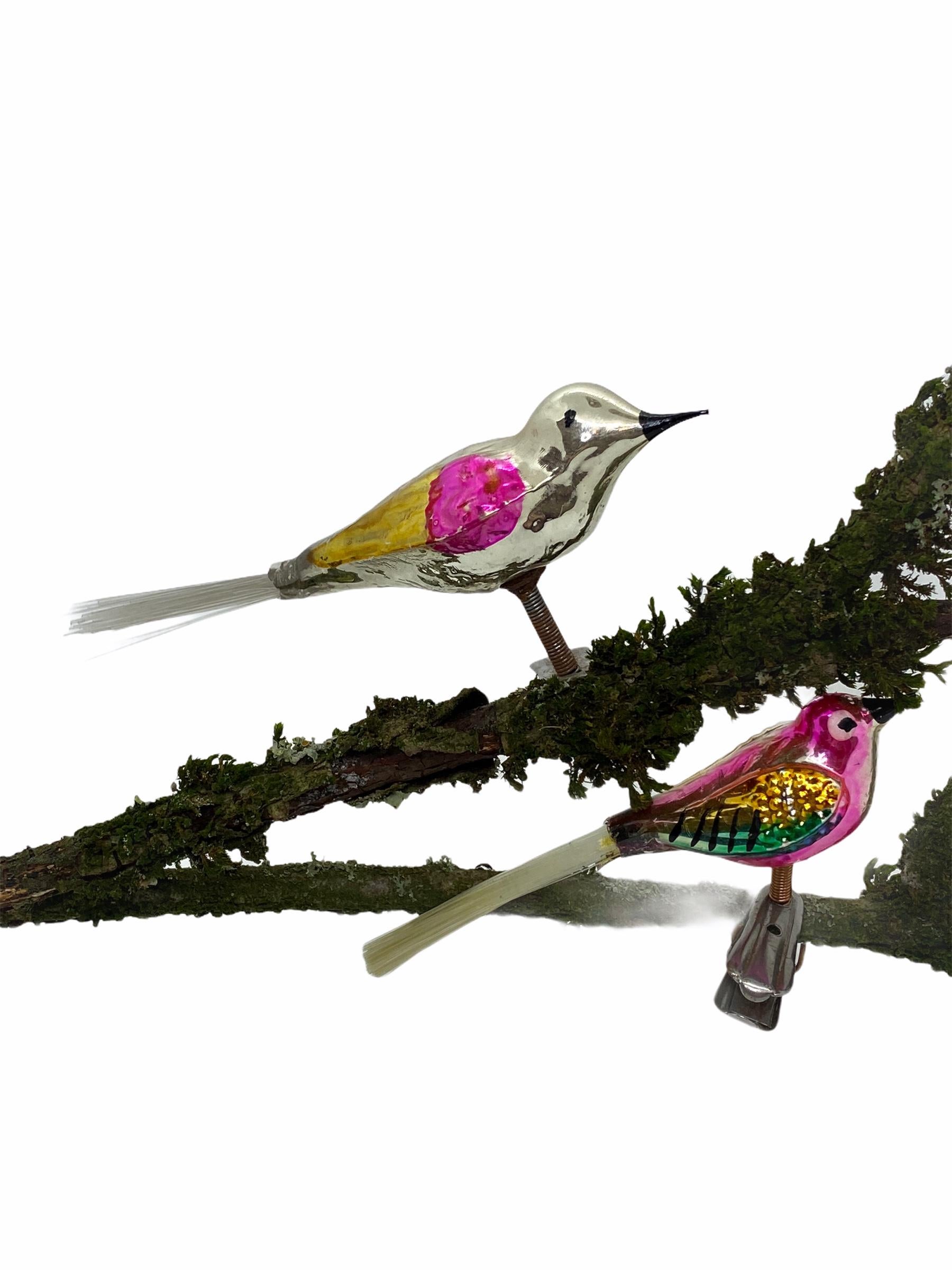 glass clip on bird ornaments