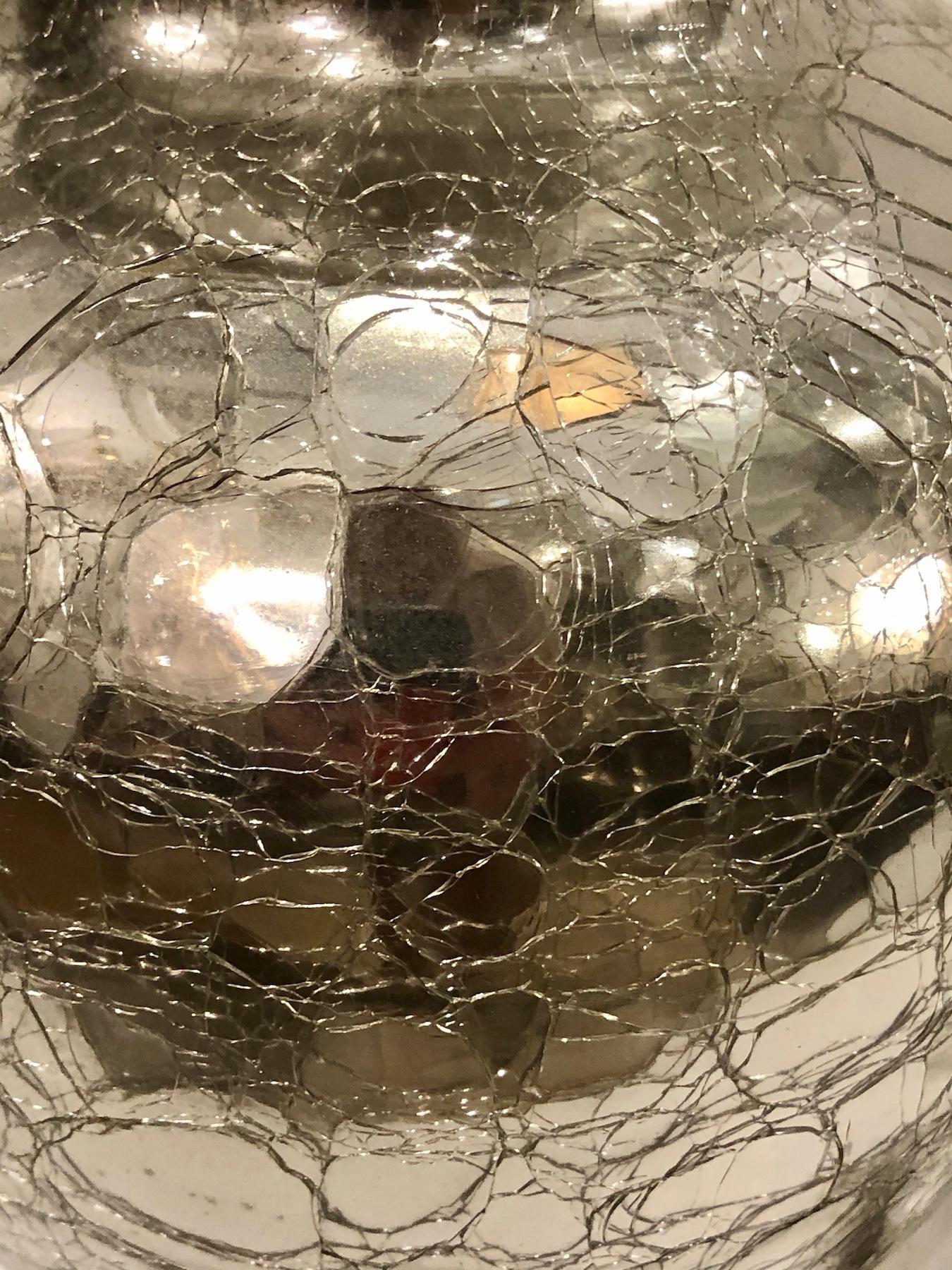 Single Crackle Mercury Glass Lamp In Good Condition For Sale In New York, NY