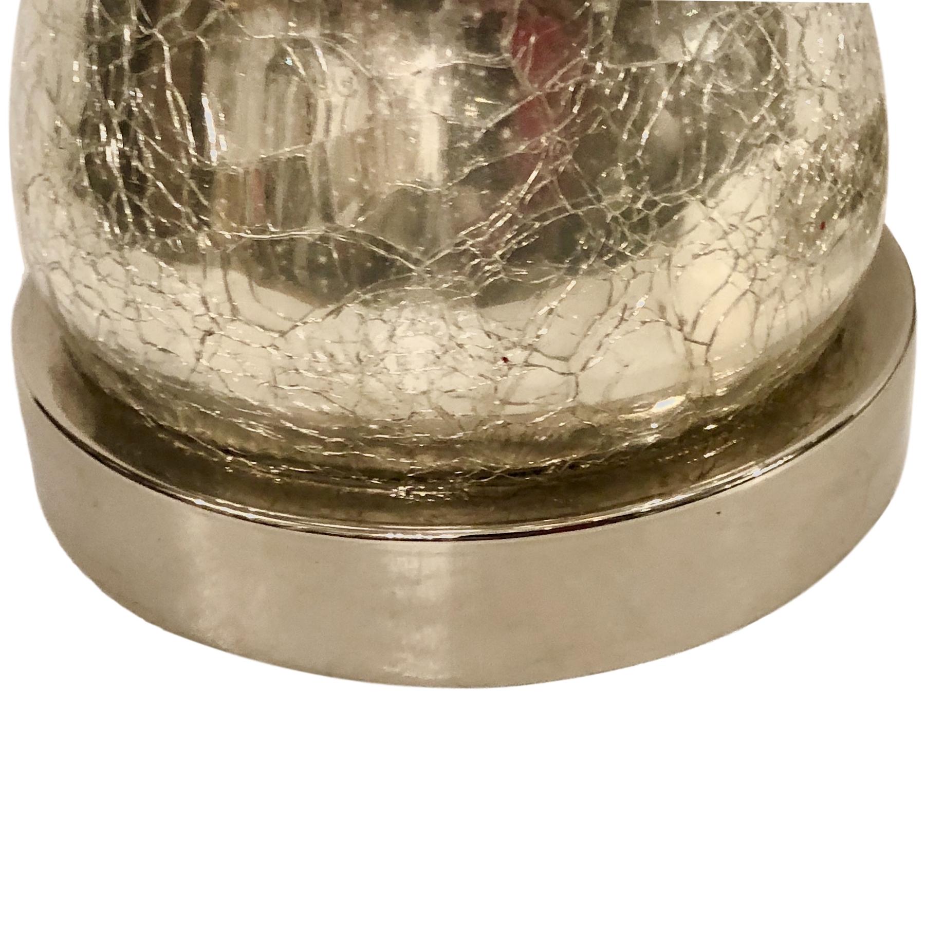 Single Crackle Mercury Glass Lamp For Sale 2