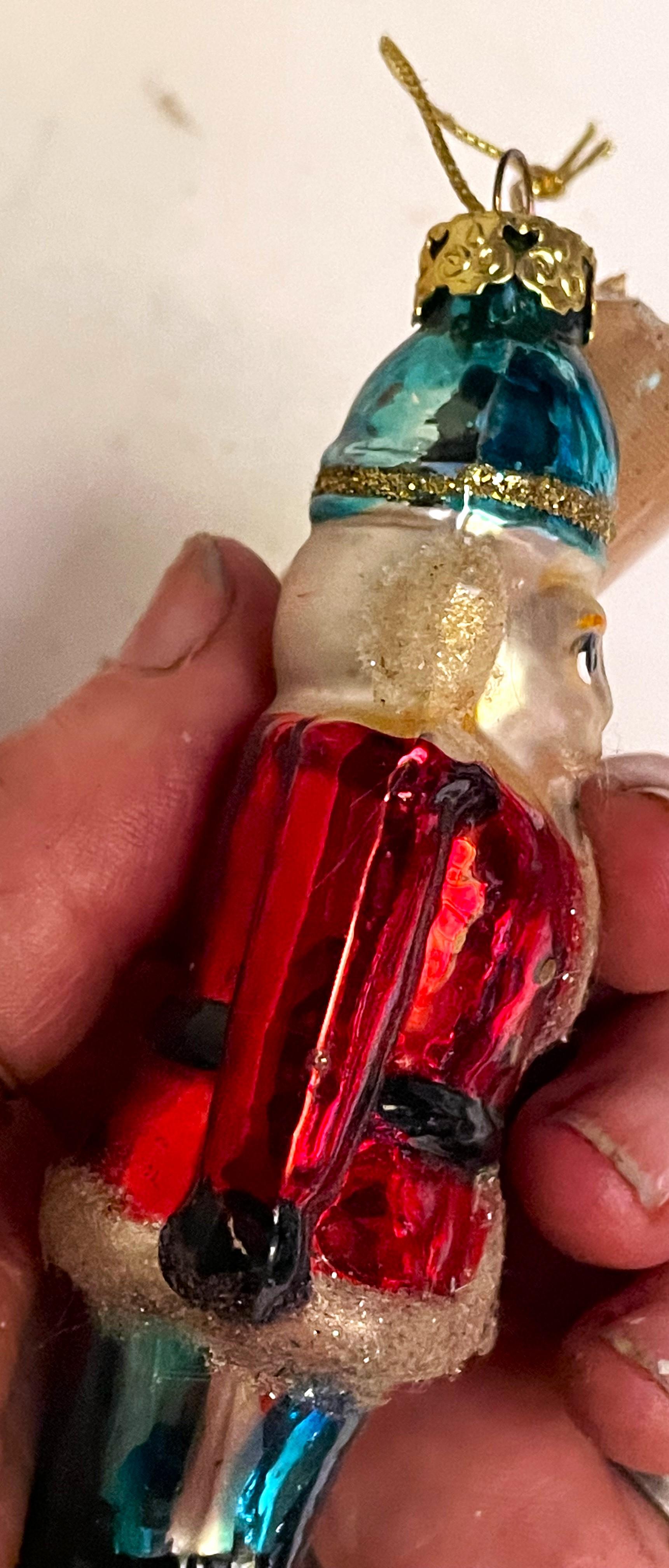 Vetro mercurizzato Ornamento per l'albero di Natale con schiaccianoci in vetro di Mercurio in vendita