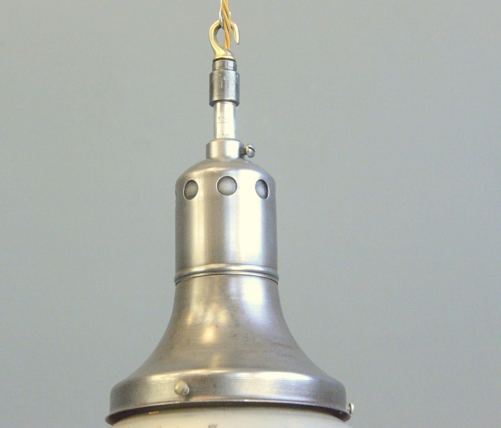 German Mercury Glass Pendant Light By Adolf Meyer For Zeiss 1930s