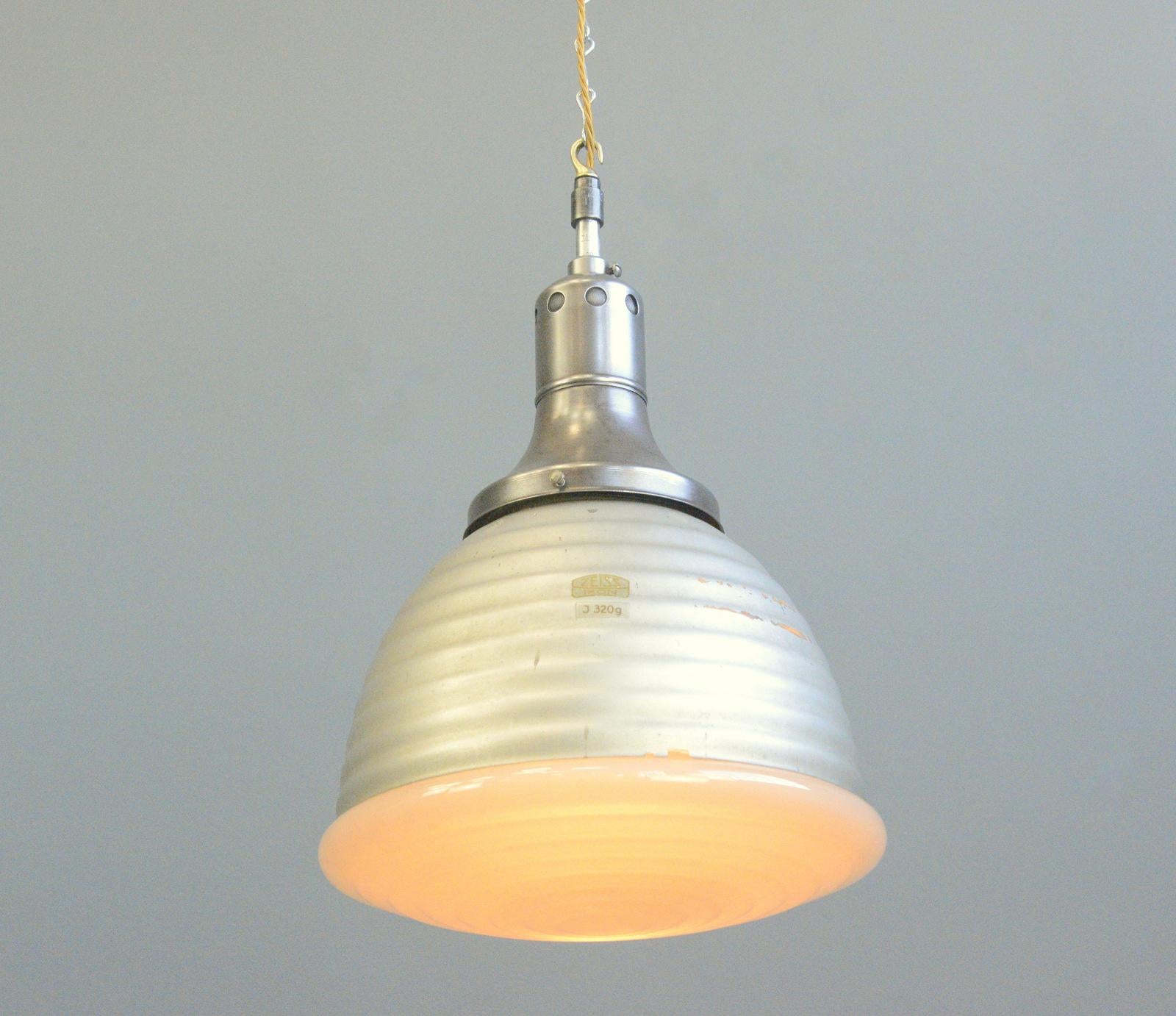Mercury Glass Pendant Light By Adolf Meyer For Zeiss 1930s In Good Condition In Gloucester, GB