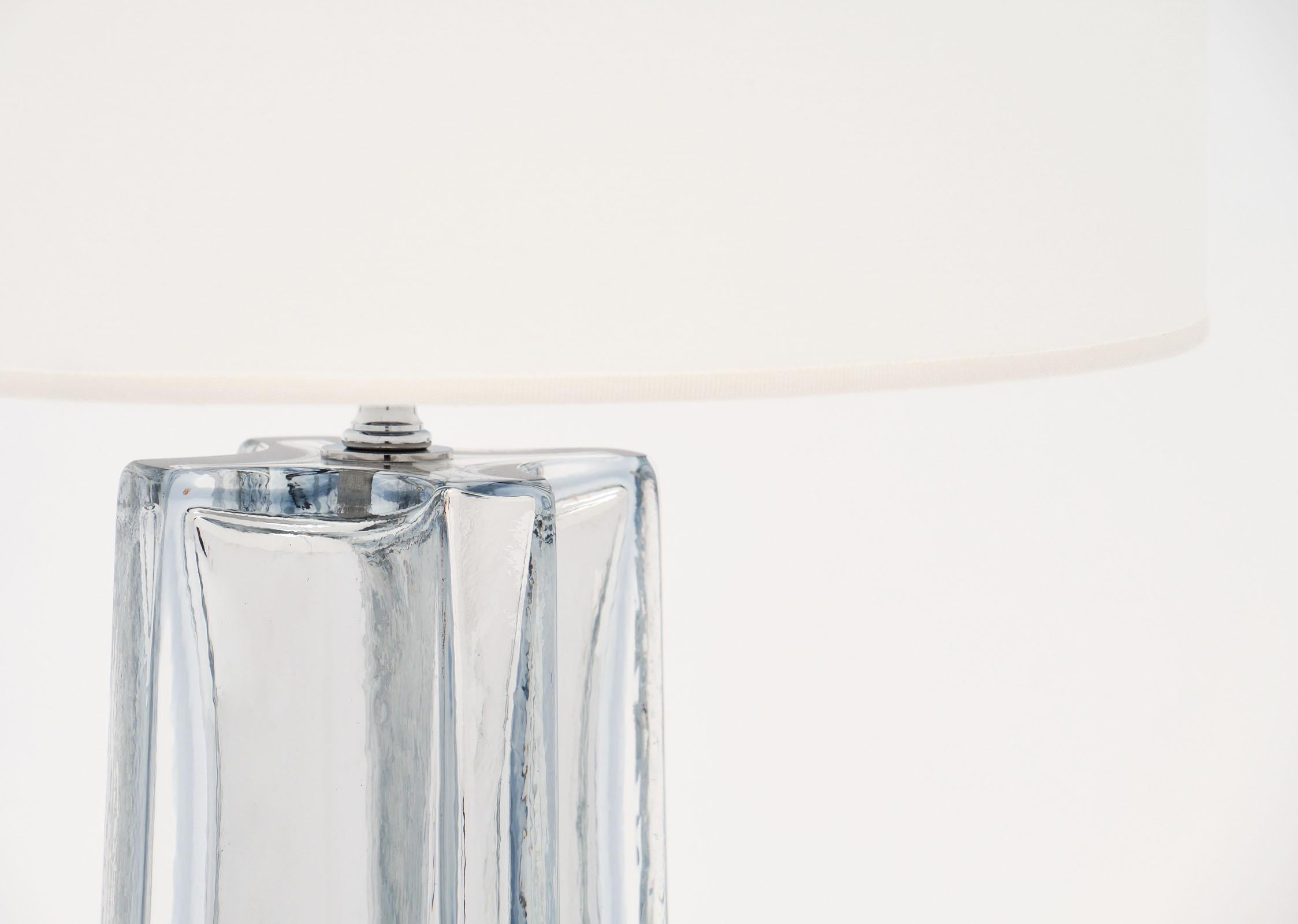 Mercury Glass “Quadrifoglio” Murano Lamps In Excellent Condition In Austin, TX