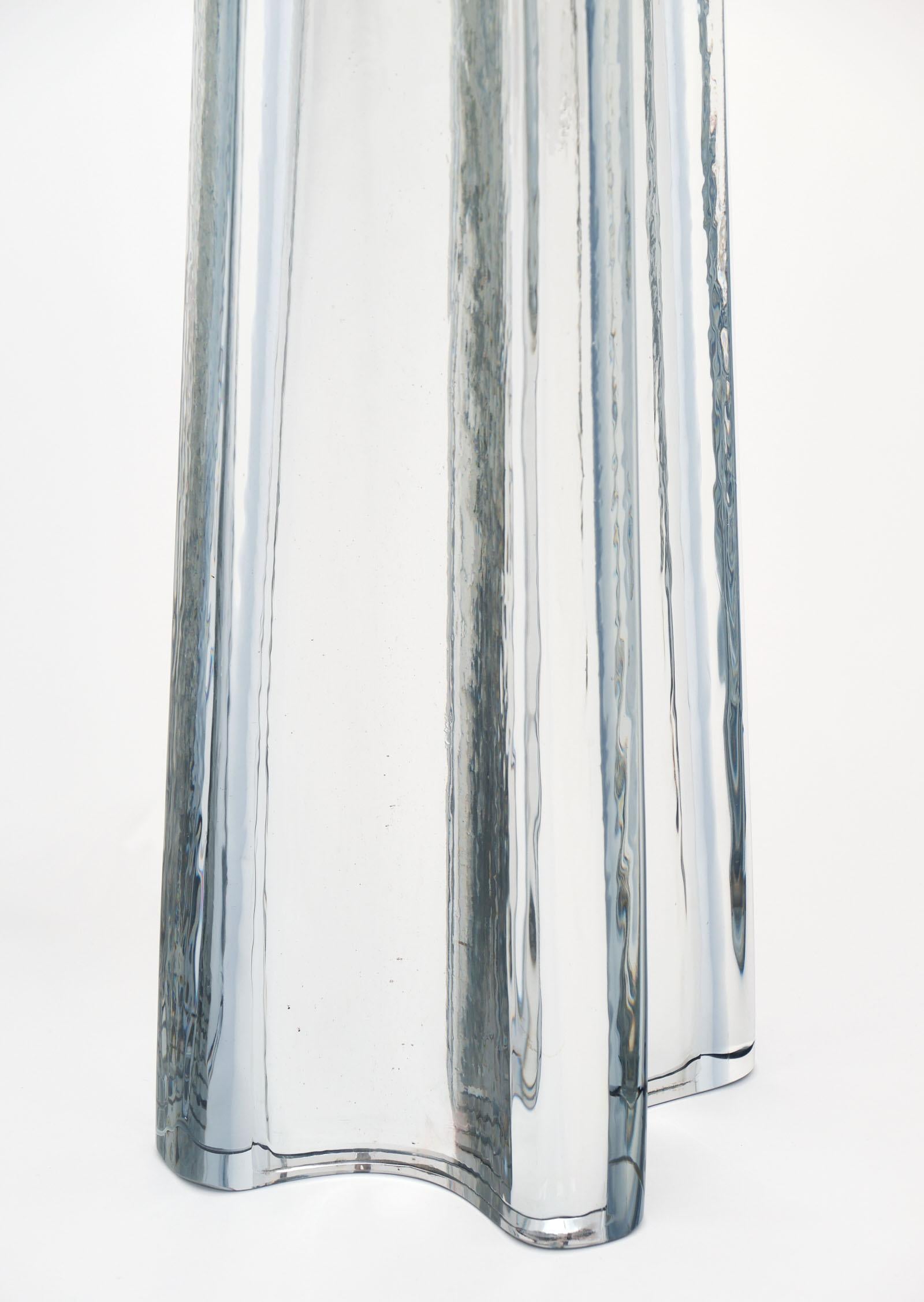 Mercury Glass “Quadrifoglio” Murano Lamps In New Condition For Sale In Austin, TX
