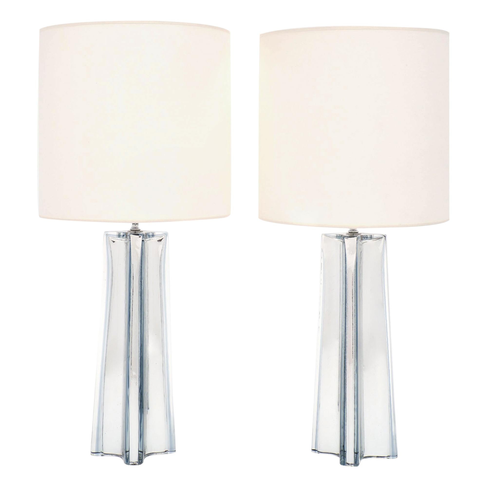 Mercury Glass “Quadrifoglio” Murano Lamps For Sale